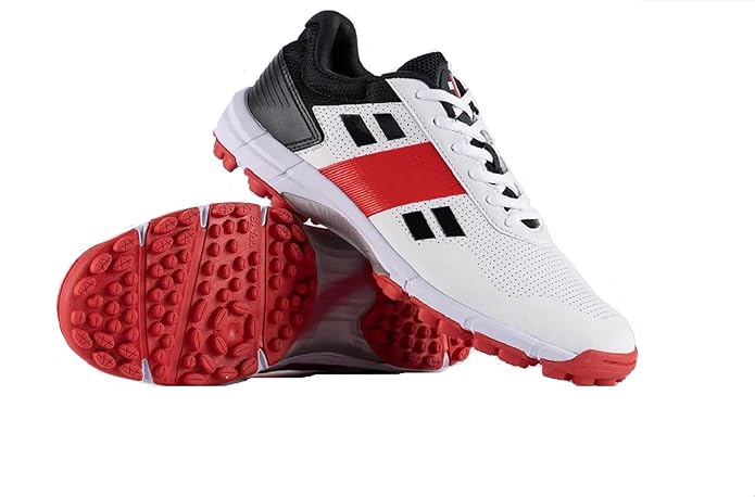 Gray Nicolls Velocity 4.0 Rubber White Red Cricket Shoes