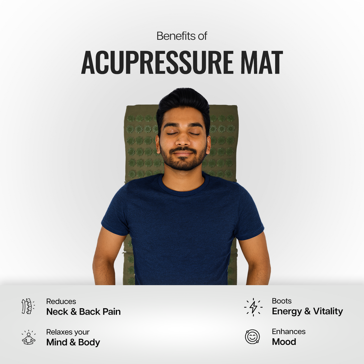 3 Fold Acupressure Therapy mat (Carry bag included)