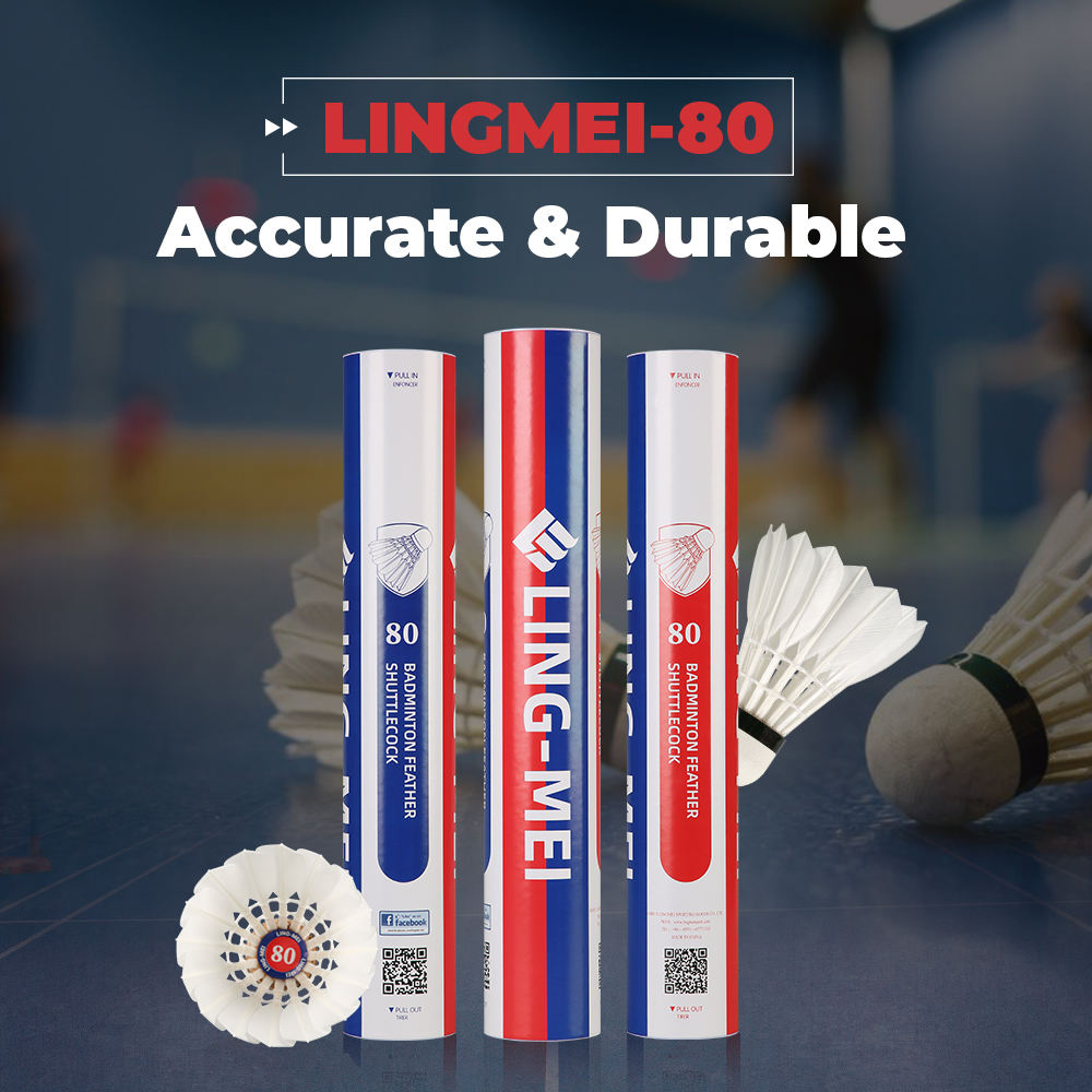 Ling Mei M80 Goose Feather Shuttlecocks ( Pack of 10 )