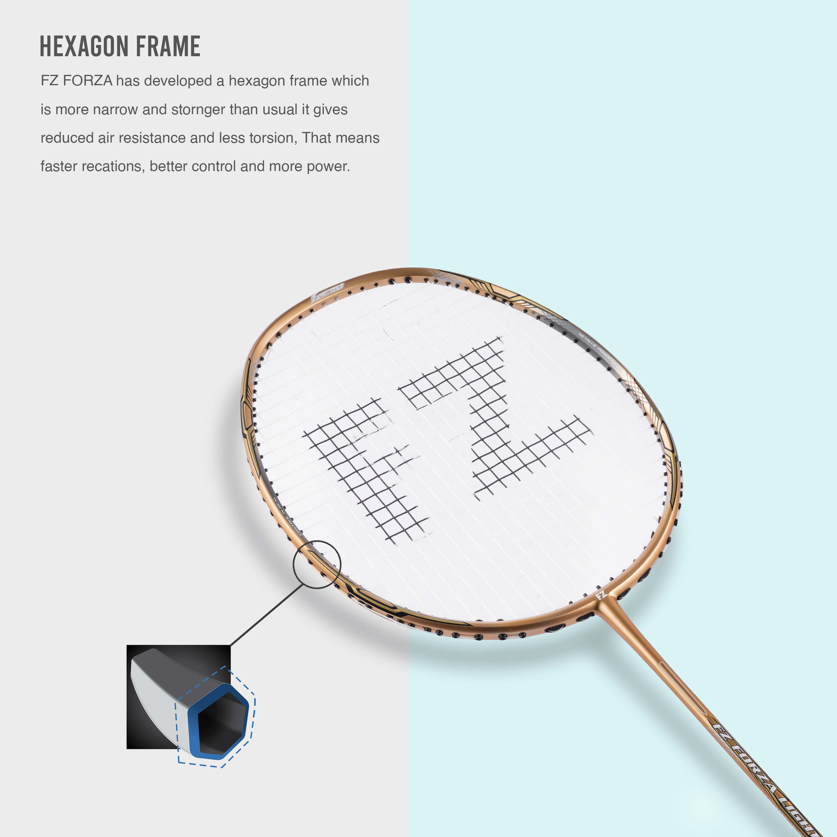 Light 11.1 Stiff Strung Defensive Badminton Racket(Rich Gold)-4U/G5