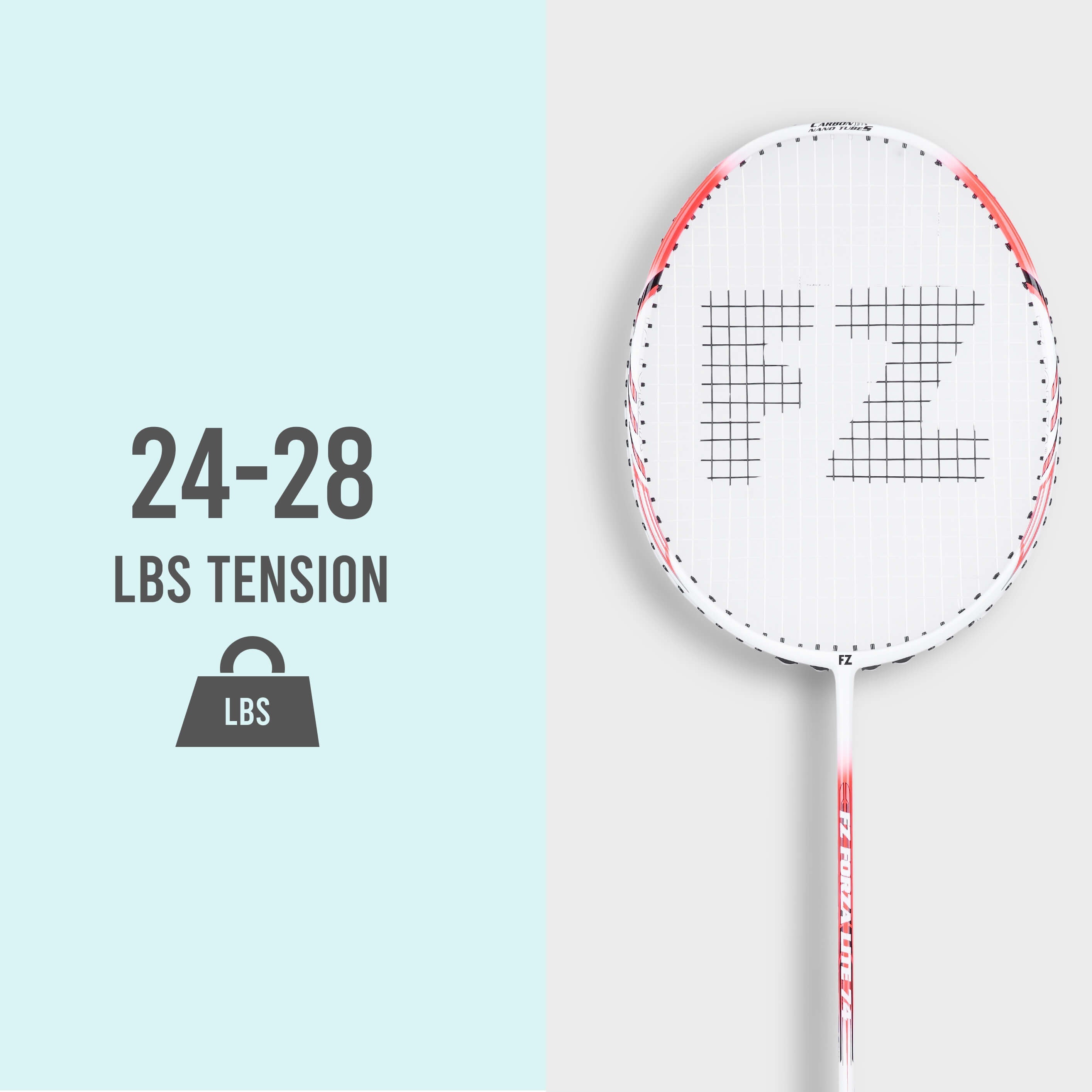 Lite 74 Strung Badminton Racket (Fiery Coral) - 6U/G5