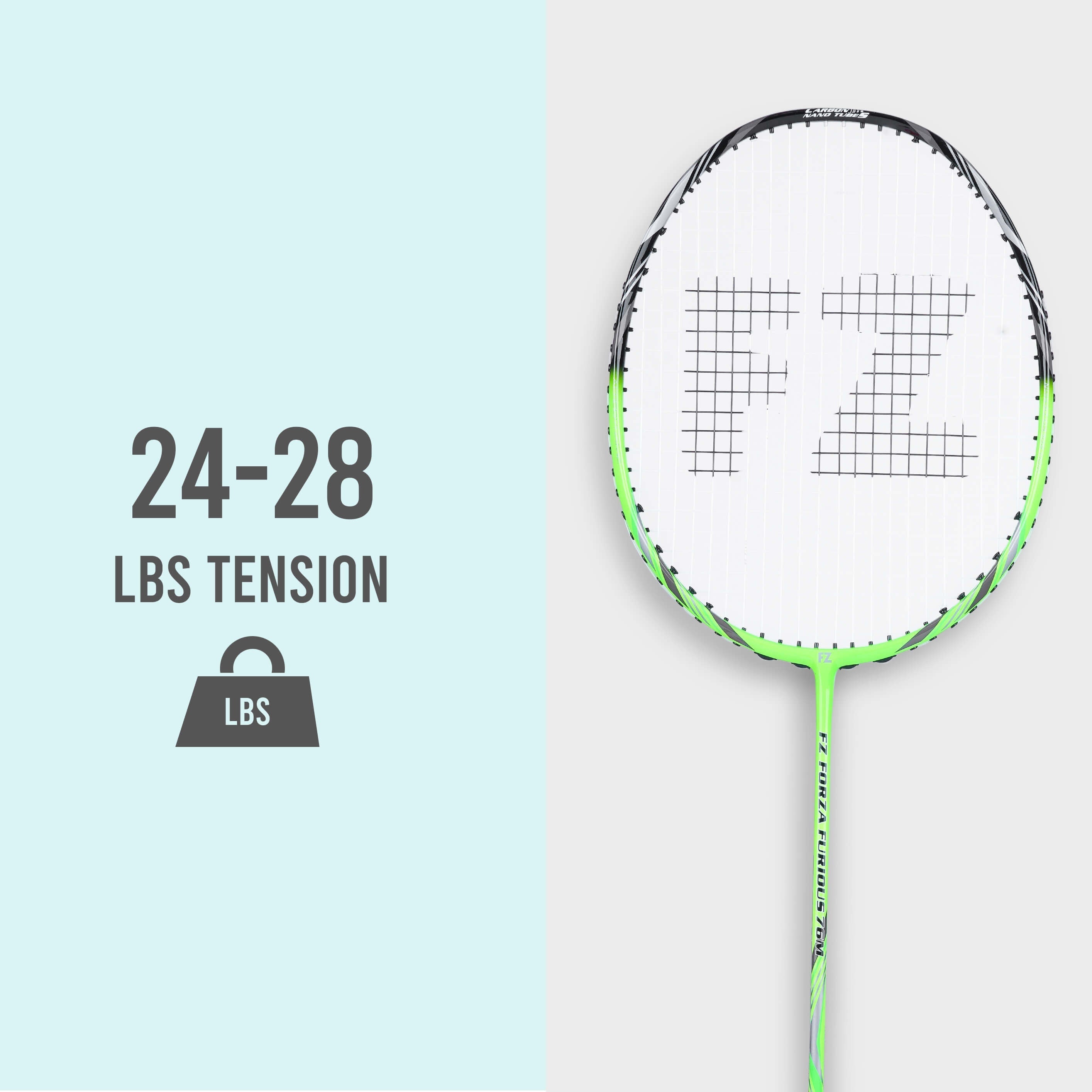 Furious 76 M Strung Badminton Racket ( Bright Green) - 3U/G5