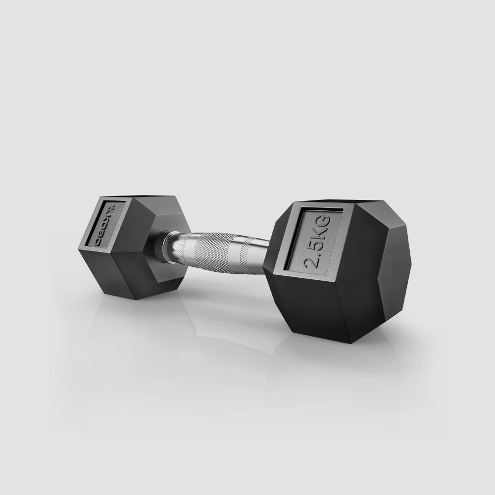Kobo Imported Hex Rubber Dumbbell
