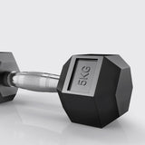 Kobo Imported Hex Rubber Dumbbell