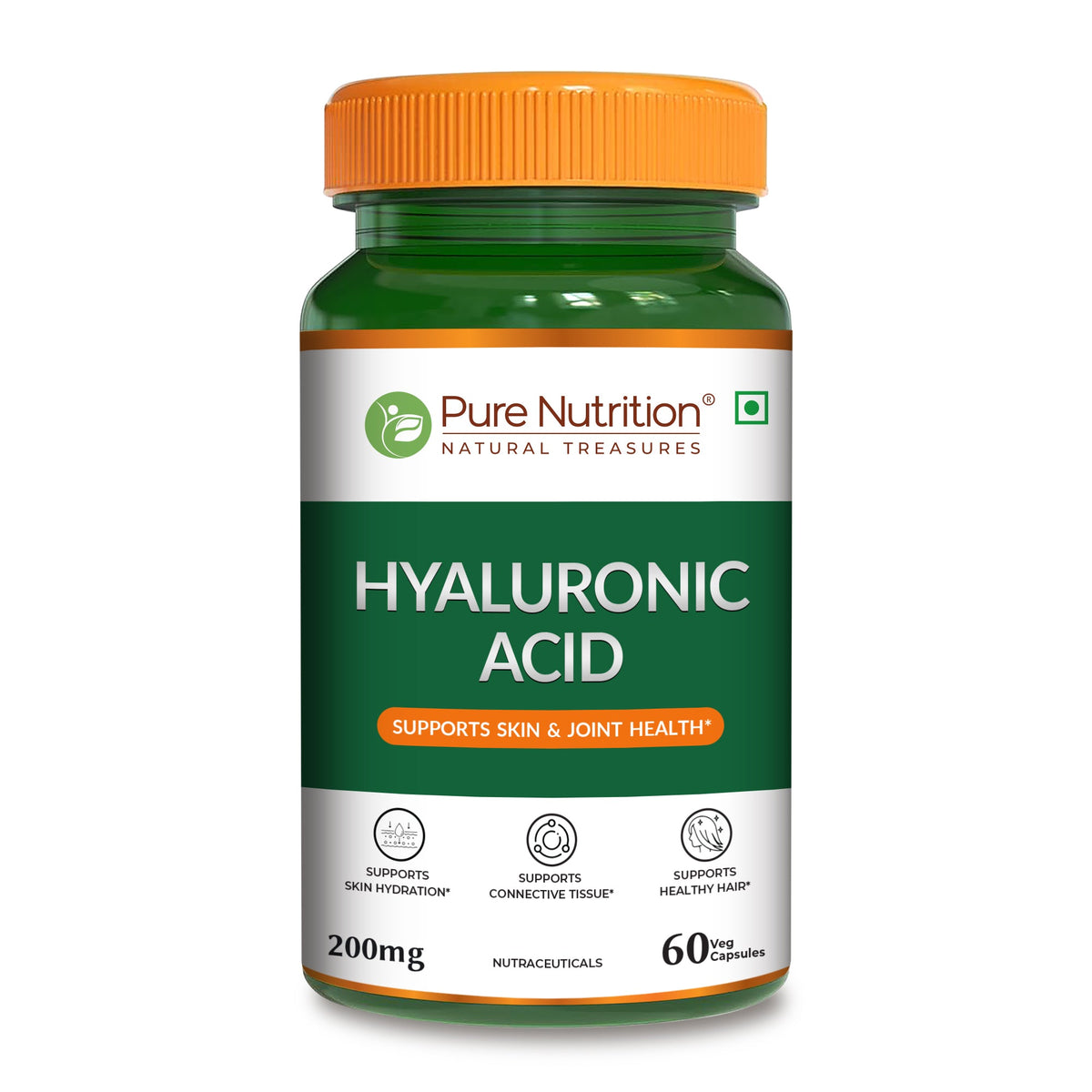 Hyaluronic Acid 200mg Capsules  Skin Hydration & Joint Comfort - Nutrition by Pure Nutrition