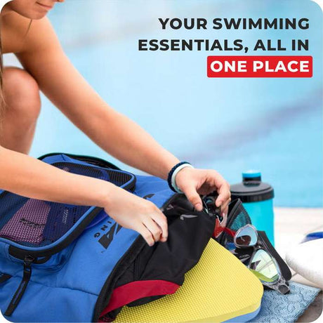 Viva Swimming Marine Kit Bag for Men/Women/Kids Accessories Goggle Cap Kickboard Water Proof with Compartments Big Mesh Water Proof Backpack for Swimming, Gym, Workout Gear & Travel Backpack
