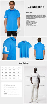 J Lindeberg Men's Heath Golf Polo - Sonic Blue