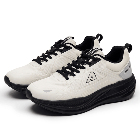 PaceX Men's Shoes- Off White Black | Boldfit