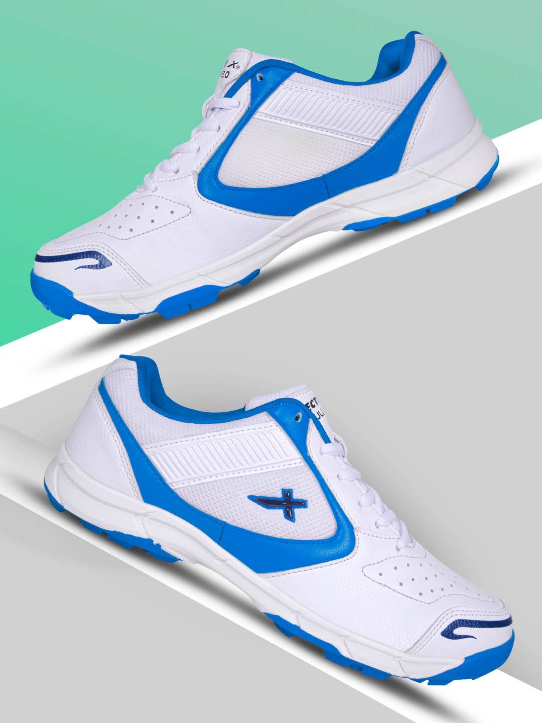 Vector X Pull up Cricket Sports Outdoor Shoes Synthetic Leather Upper/PVC Sole Studs for Men Velcro & Lace up|Lightweight & Durable Footwear|Ideal for Turf, Ground & Hard Surfaces