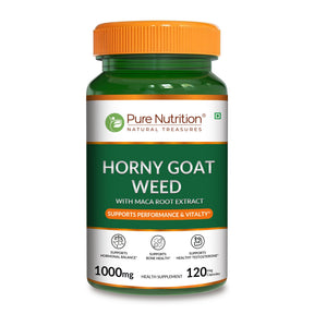 Horny Goat Weed with Maca Root  120 Veg Tablets | Vitality & Stamina - Nutrition by Pure Nutrition