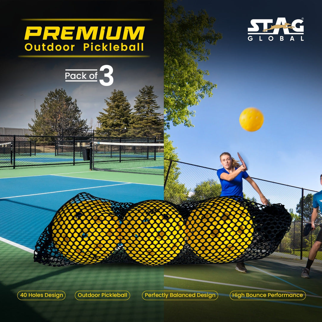 STAG GLOBAL Pickleball | Outdoor Pickleball | Perfectly Balanced | High Bounce Durable Ball