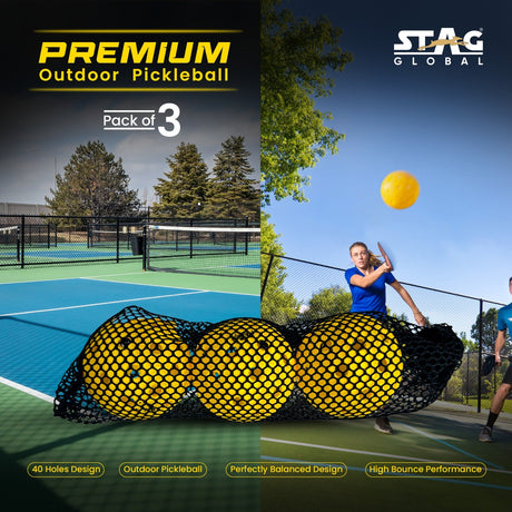 STAG GLOBAL Pickleball | Outdoor Pickleball | Perfectly Balanced | High Bounce Durable Ball