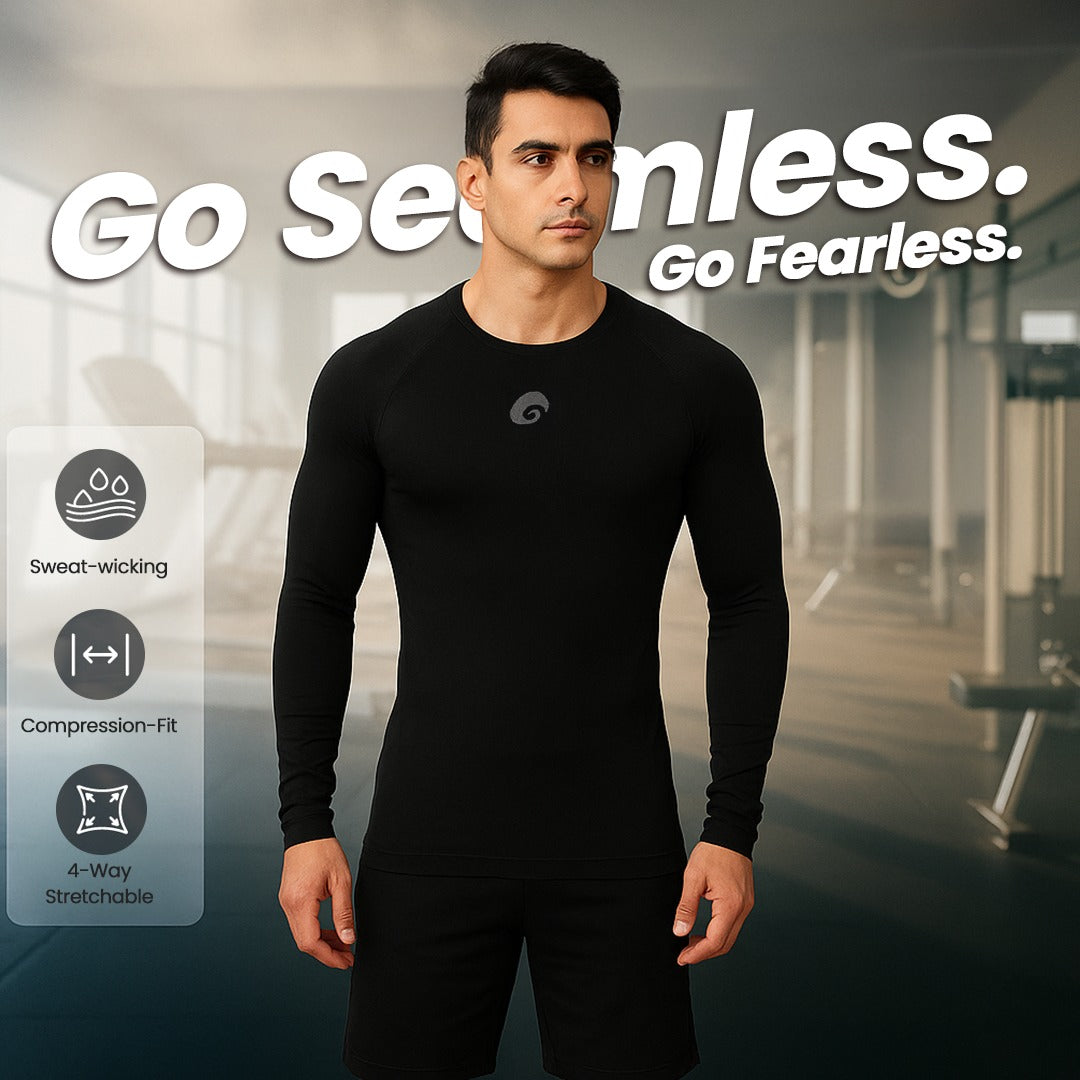 Omtex Seamless Compression T-Shirts FS Black