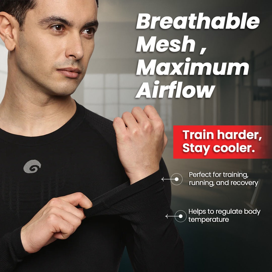 Omtex Seamless Compression T-Shirts FS Black