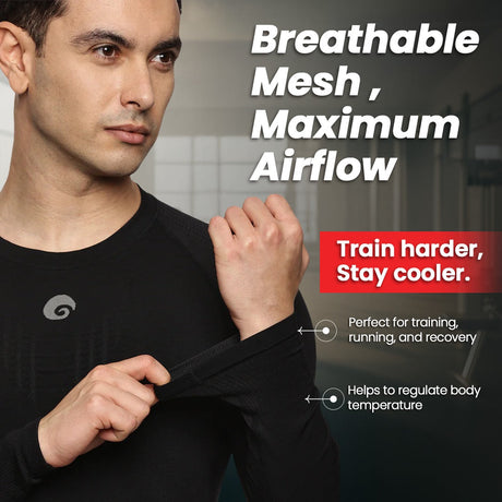 Omtex Seamless Compression T-Shirts FS Black