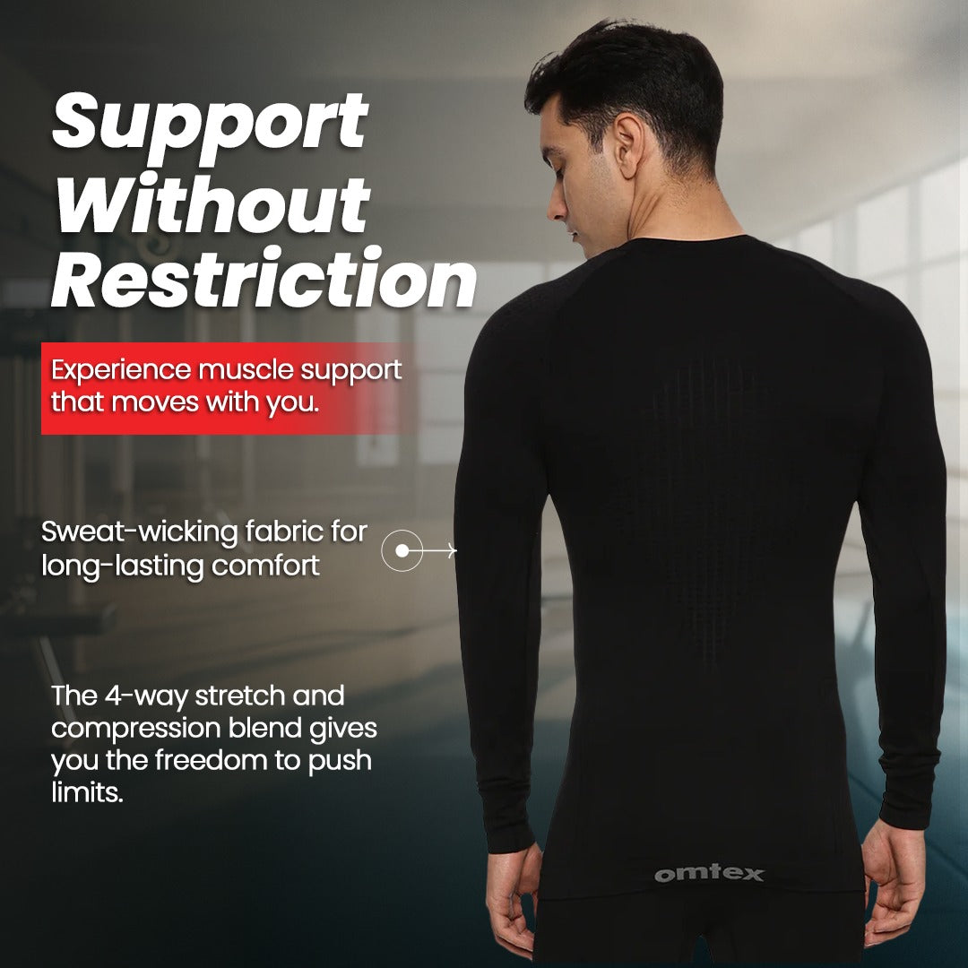 Omtex Seamless Compression T-Shirts FS Black