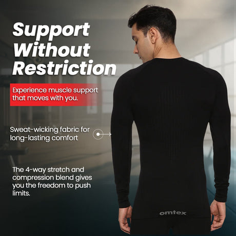 Omtex Seamless Compression T-Shirts FS Black
