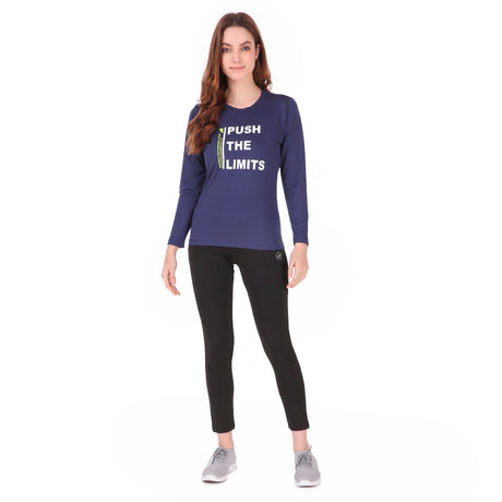 Push The Limits Tshirt For Women FS (Blue Blood)
