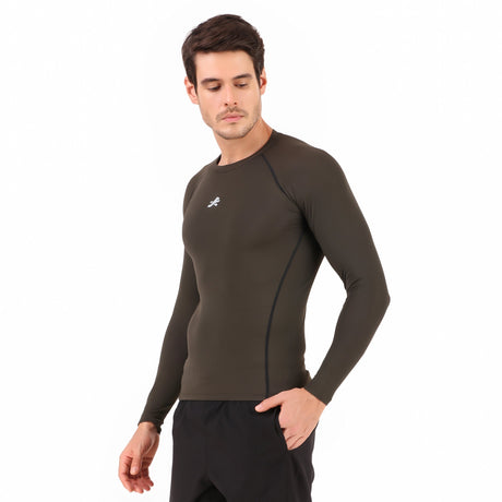 Nylon Compression Tshirt Full Sleeve Tights For Men (Green)