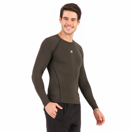 Nylon Compression Tshirt Full Sleeve Tights For Men (Green)
