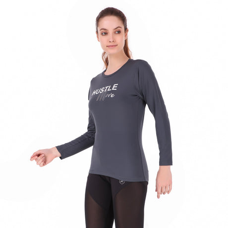 Hustle More Tshirt For Women FS (Shadow Grey)