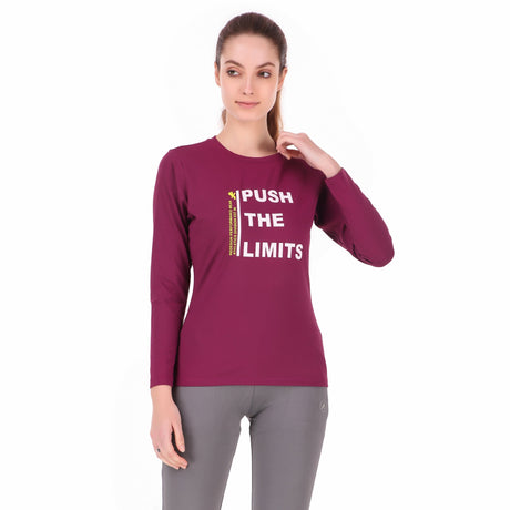 Push The Limits Tshirt For Women FS (Plum)