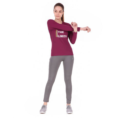 Push The Limits Tshirt For Women FS (Plum)