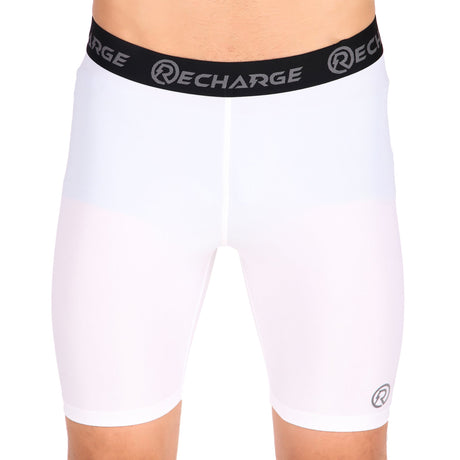 Recharge Polyester Compression Shorts (White)