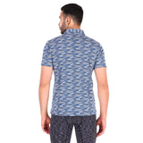 Performance Polo Zip Collar Tshirt For Men (Skimmed Blue)