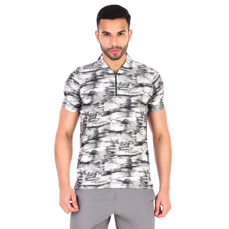 Performance Polo Zip Collar Tshirt For Men (Van Gogh)