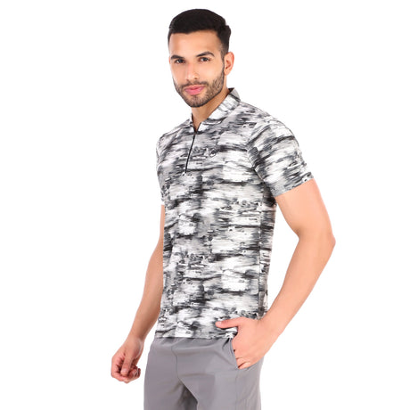 Performance Polo Zip Collar Tshirt For Men (Van Gogh)