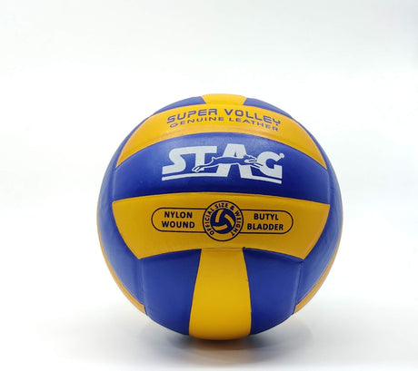 STAG GLOBAL Super Volley Volleyball | Official Size | Lightweight & Durable | Nylon-Wound | Multicolour | Indoor & Outdoor Use