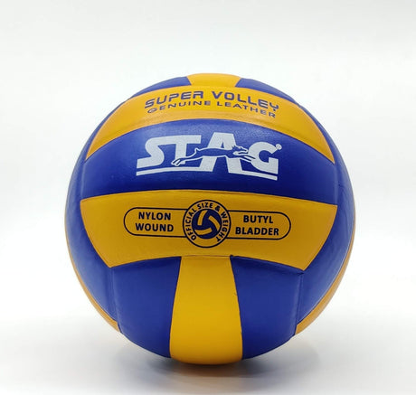 STAG GLOBAL Super Volley Volleyball | Official Size | Lightweight & Durable | Nylon-Wound | Multicolour | Indoor & Outdoor Use