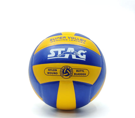 STAG GLOBAL Super Volley Volleyball | Official Size | Lightweight & Durable | Nylon-Wound | Multicolour | Indoor & Outdoor Use