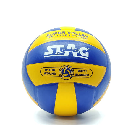 STAG GLOBAL Super Volley Volleyball | Official Size | Lightweight & Durable | Nylon-Wound | Multicolour | Indoor & Outdoor Use