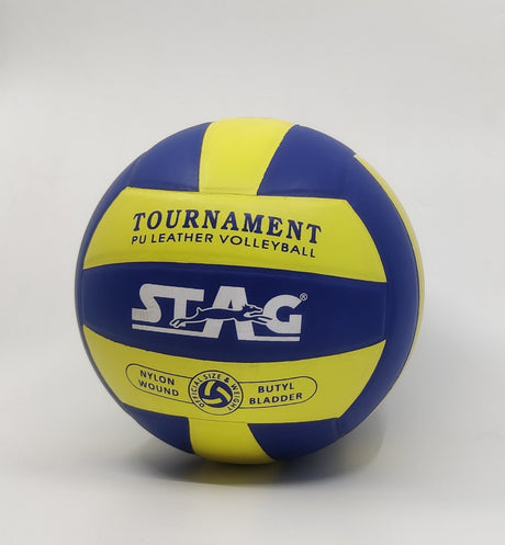 STAG GLOBAL VOLLEYBALL (TOURNAMENT) Official Size 5, Butyl Bladder, Nylon Wound