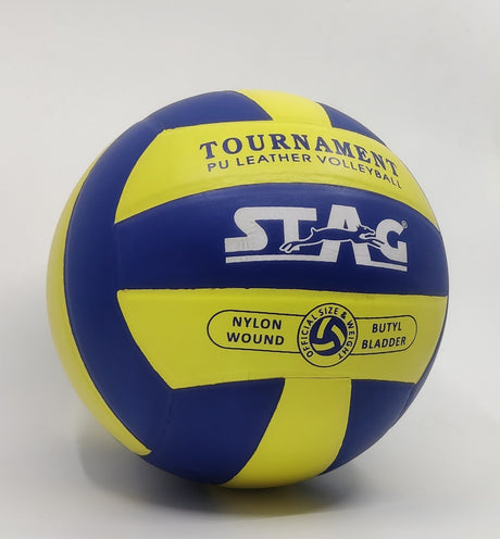 STAG GLOBAL VOLLEYBALL (TOURNAMENT) Official Size 5, Butyl Bladder, Nylon Wound