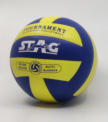 STAG GLOBAL VOLLEYBALL (TOURNAMENT) Official Size 5, Butyl Bladder, Nylon Wound