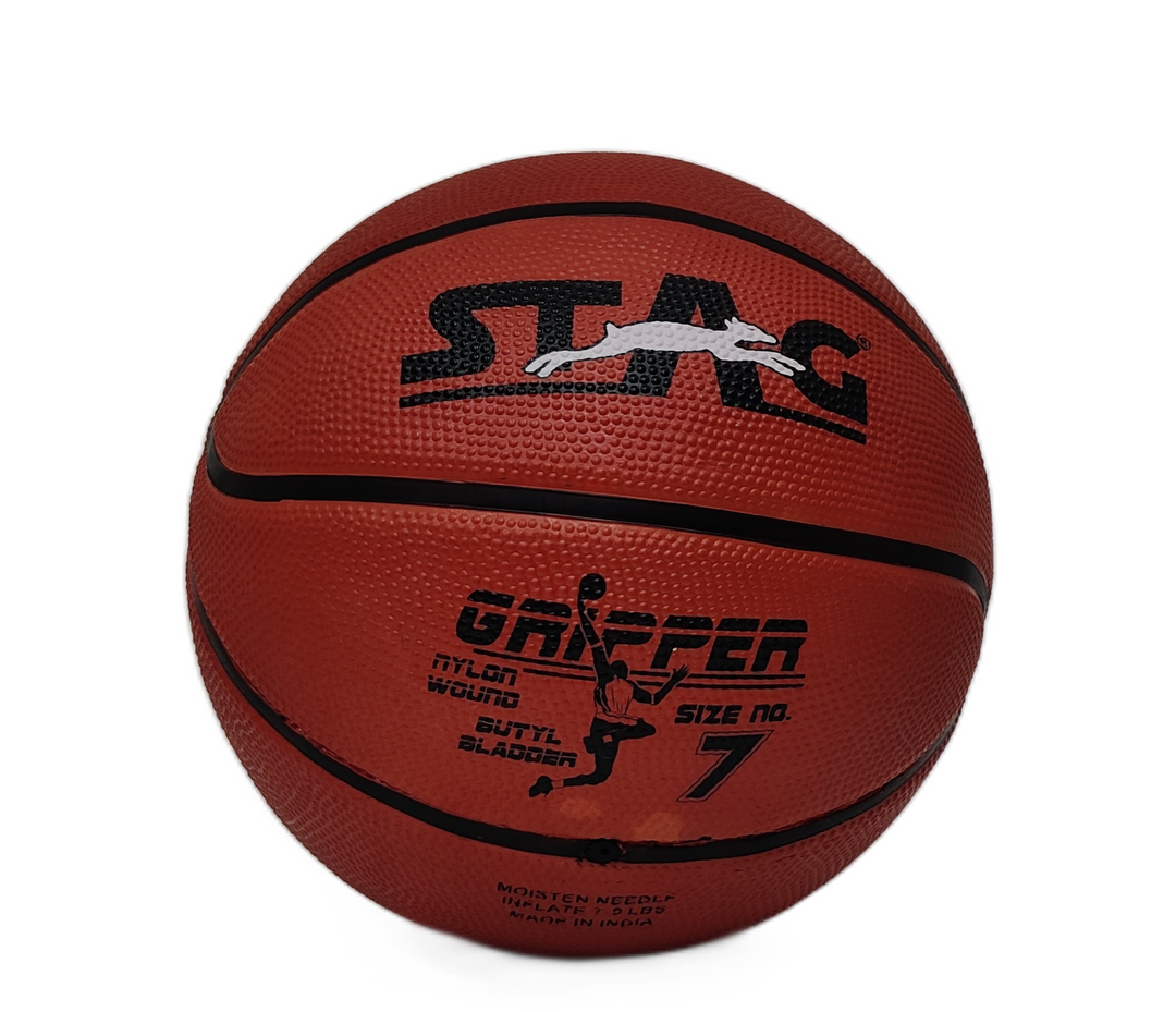 STAG GLOBAL Gripper Basketball | Size 7 | High Grip | Nylon Winding Butyl Bladder | Indoor & Outdoor Play