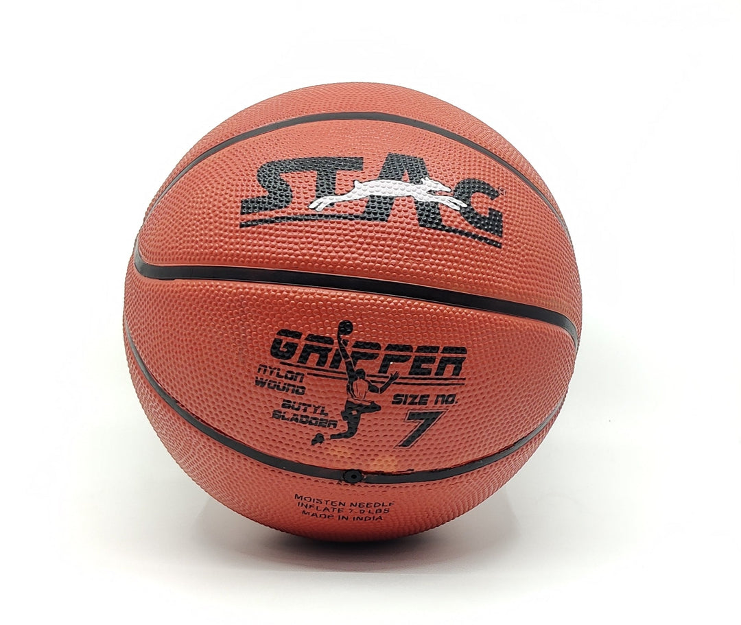 STAG GLOBAL Gripper Basketball | Size 7 | High Grip | Nylon Winding Butyl Bladder | Indoor & Outdoor Play