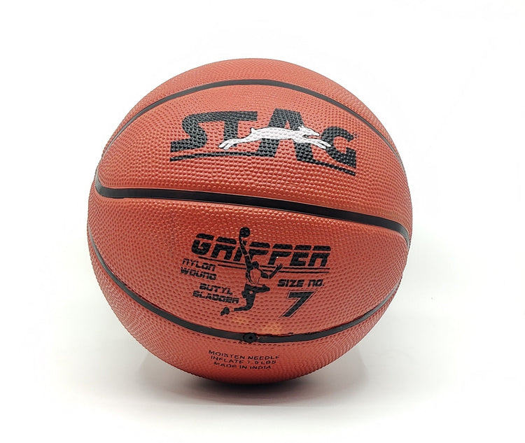 STAG GLOBAL Gripper Basketball | Size 7 | High Grip | Nylon Winding Butyl Bladder | Indoor & Outdoor Play