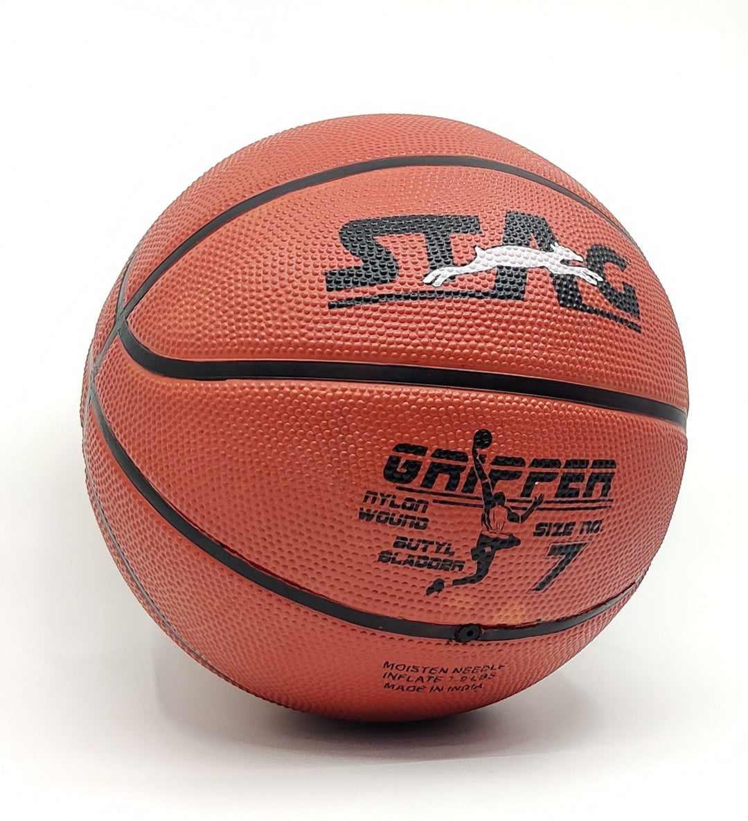 STAG GLOBAL Gripper Basketball | Size 7 | High Grip | Nylon Winding Butyl Bladder | Indoor & Outdoor Play