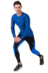 Men's Polyester Compression Tshirt Full Sleeve (Royal Blue)