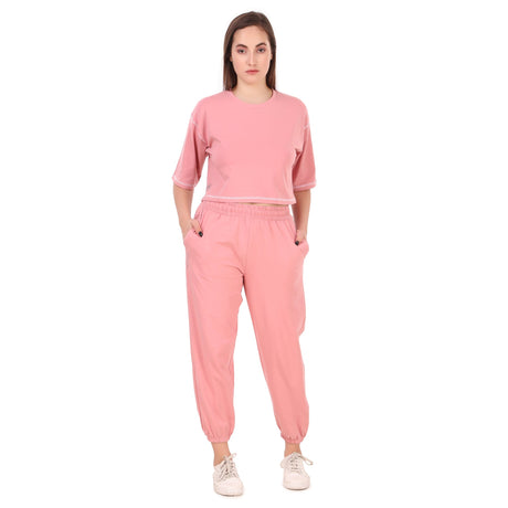 Cotton Crop Top For Women (Soft Pink)