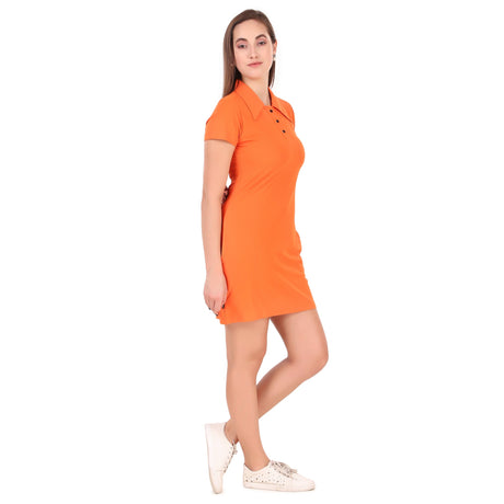 Activewear Collar Neck Dress For Women (Candy)