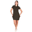 Activewear Collar Neck Dress For Women (Olive)