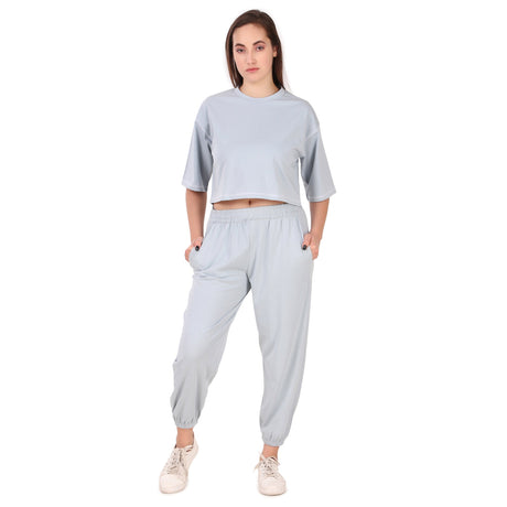 Cotton Crop Top For Women (Sky)