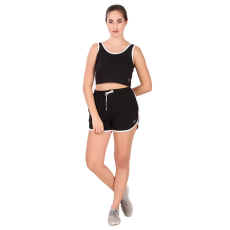 Cotton Crop Tank Top For Women (Black)