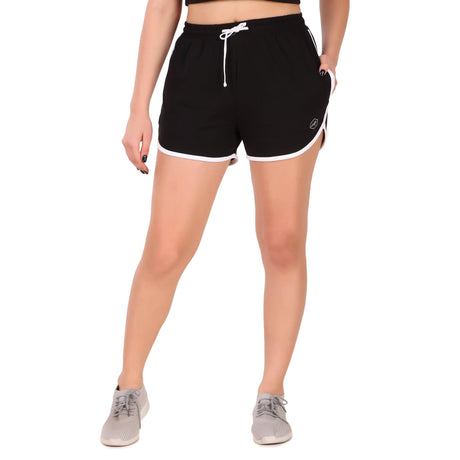 Cotton Leisure Shorts For Women (Black)