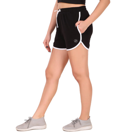 Cotton Leisure Shorts For Women (Black)